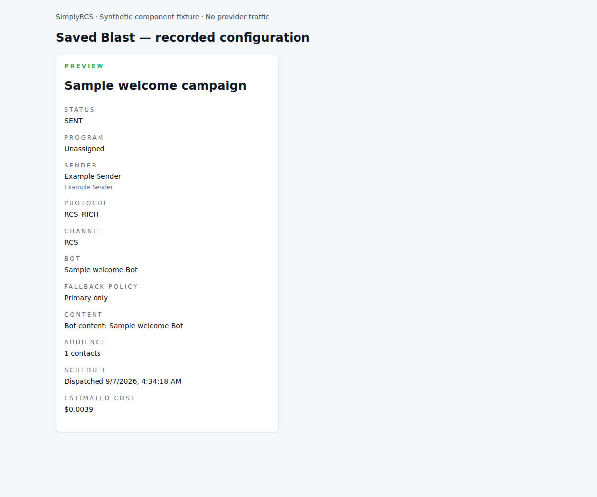Saved Blast Preview — synthetic component fixture