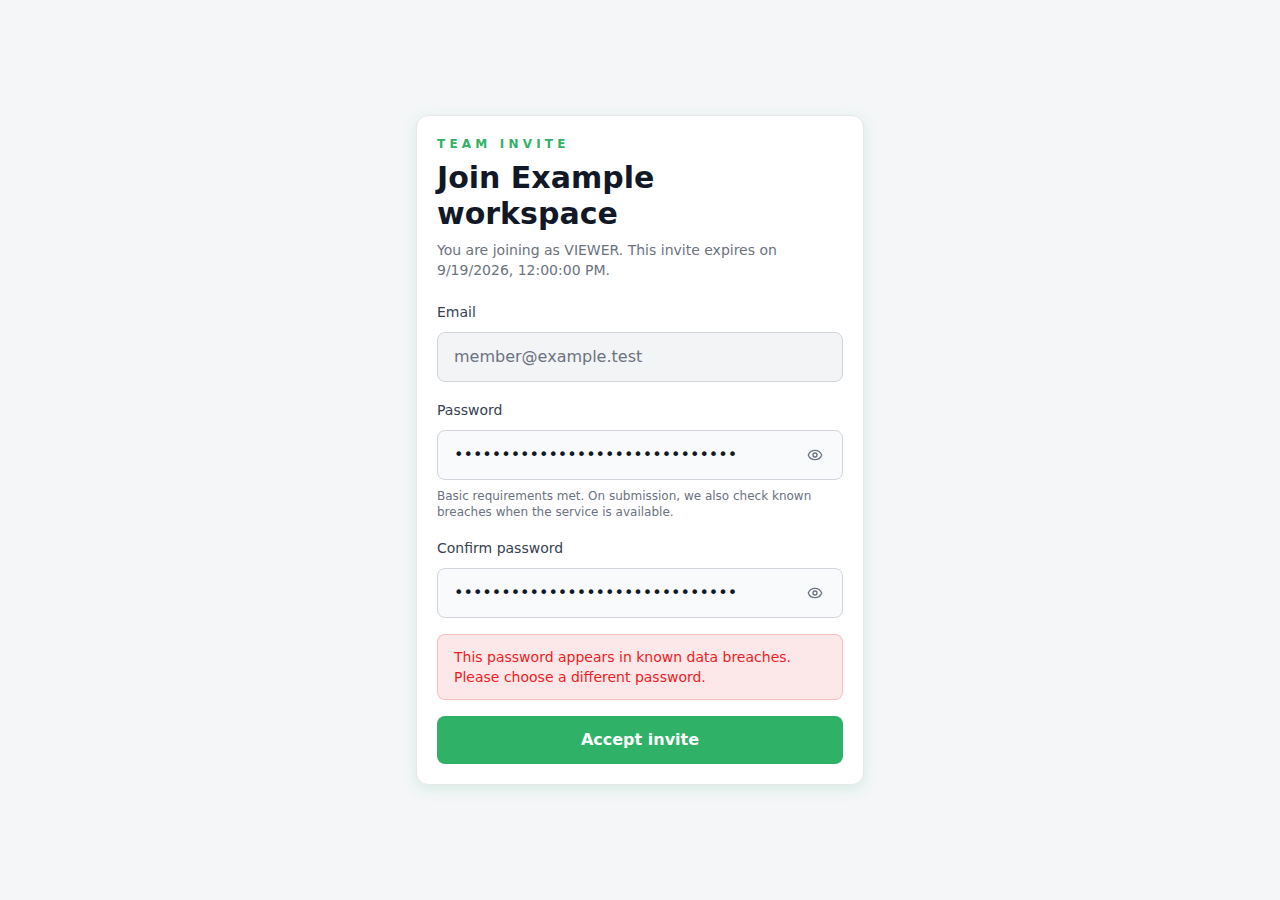 Corrective password rejection, fictional source fixture